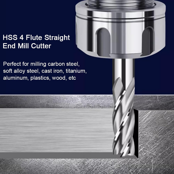 10 Pcs 4 Flute End Mill Bit Set 2 12Mm Hss Straight Shank Drill Cnc Bits Tool For Wood Aluminum Drill Bits