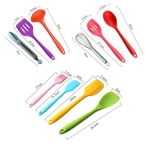 10 Pieces Color Silicone Non Stick Utensil Kitchenware Set Cooking Utensils