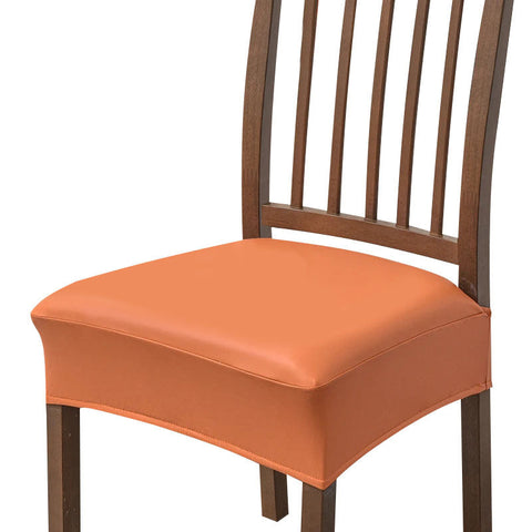 Chair Cover Orange Pu Leather Seat Slipcover For Kitchen Hotel Banquet Dining Living Room Slipcovers