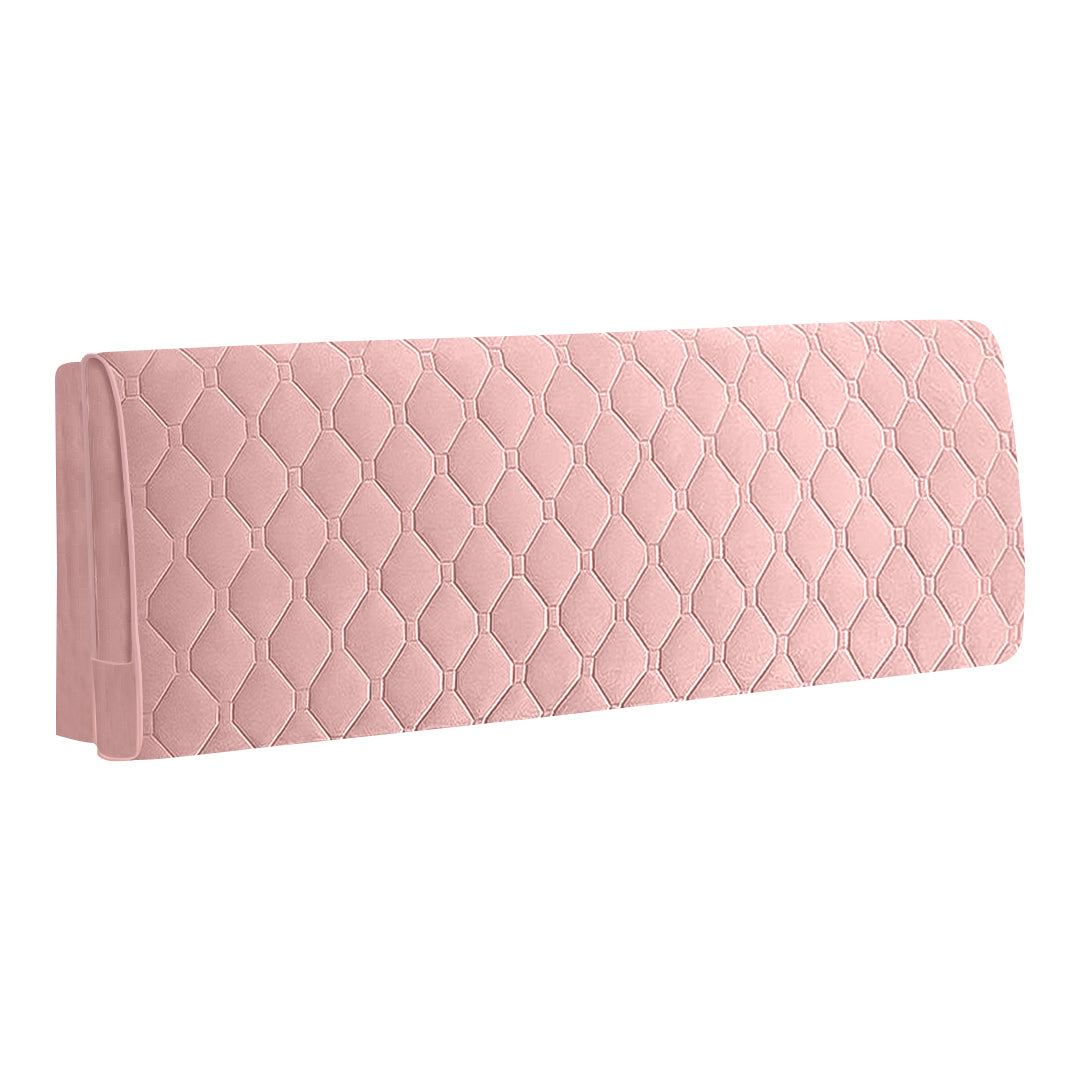 Headboard Cover Pink Diamond Pattern Super Soft Smooth Quilted Velvet Bed Protector 100X70cm Headboards & Footboards