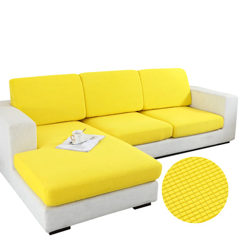 Sofa Cover Yellow Polyester Thick Stretchable Cushion For Living Room Slipcovers