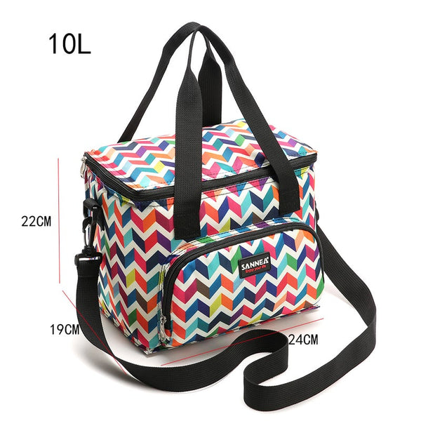 10L Thermal Food Picnic Lunch Bags Cooler Box Portable Multifunction Lunchboxes & Bags