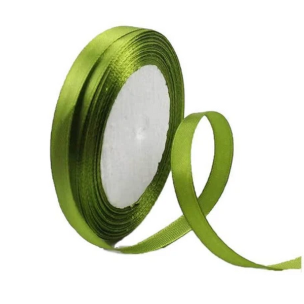 10Mm Width Satin Hair Ribbon Wedding Party Decoration Gift Banquet 3M Army Green Ribbons & Bows