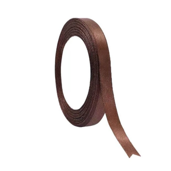 10Mm Width Satin Hair Ribbon Wedding Party Decoration Gift Banquet 3M Dark Coffee Ribbons & Bows