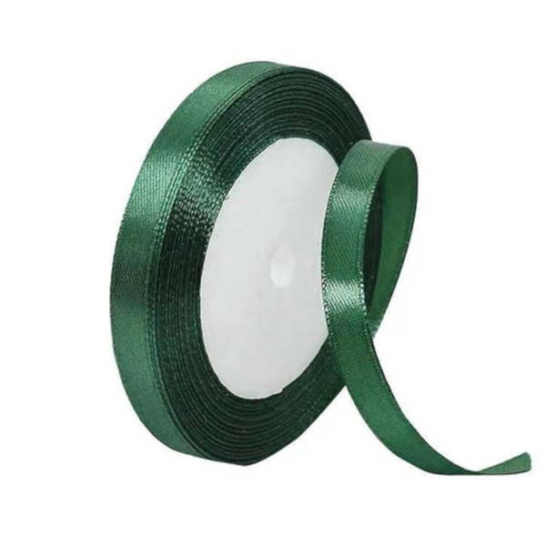 10Mm Width Satin Hair Ribbon Wedding Party Decoration Gift Banquet 3M Blackish Green Ribbons & Bows
