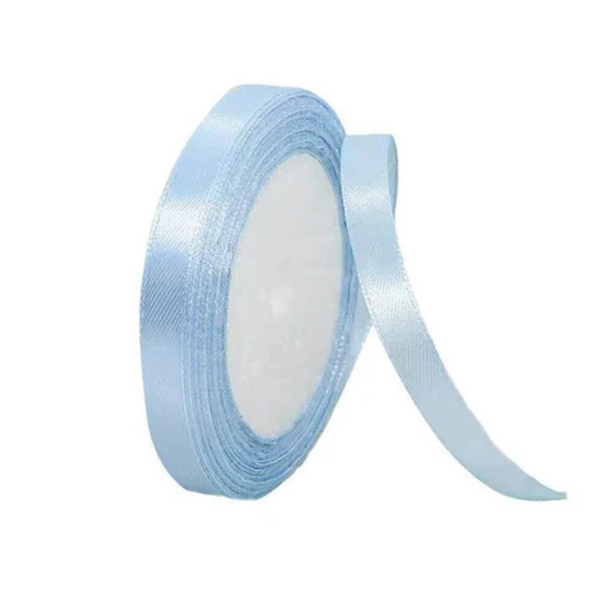 10Mm Width Satin Hair Ribbon Wedding Party Decoration Gift Banquet 3M Light Blue Ribbons & Bows