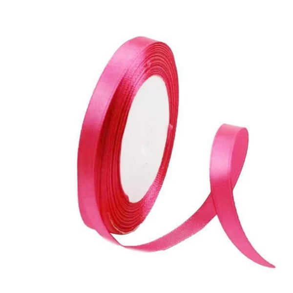10Mm Width Satin Hair Ribbon Wedding Party Decoration Gift Banquet 3M Rose Red Ribbons & Bows