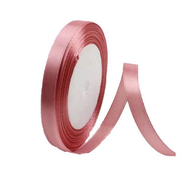 10Mm Width Satin Hair Ribbon Wedding Party Decoration Gift Banquet 5M Dark Pink Ribbons & Bows