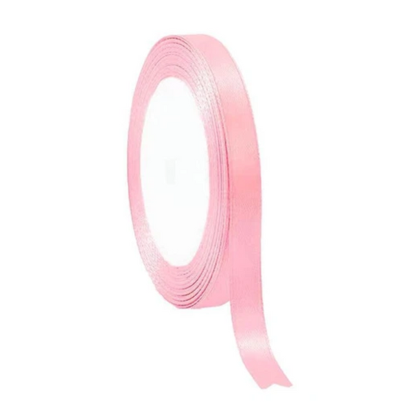 10Mm Width Satin Hair Ribbon Wedding Party Decoration Gift Banquet 5M Light Pink Ribbons & Bows