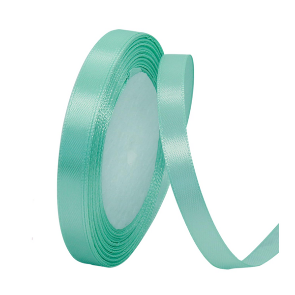 10Mm Width Satin Hair Ribbon Wedding Party Decoration Gift Banquet 5M Tiffany Blue Ribbons & Bows