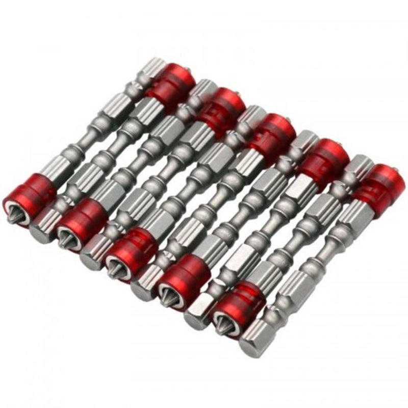 10Pc Drywall Screwdriver Bit Set 65Mm Bits / 4 Hex Depth Stop Silver Drill Bits