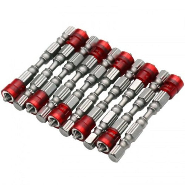 10Pc Drywall Screwdriver Bit Set 65Mm Bits / 4 Hex Depth Stop Silver Drill Bits