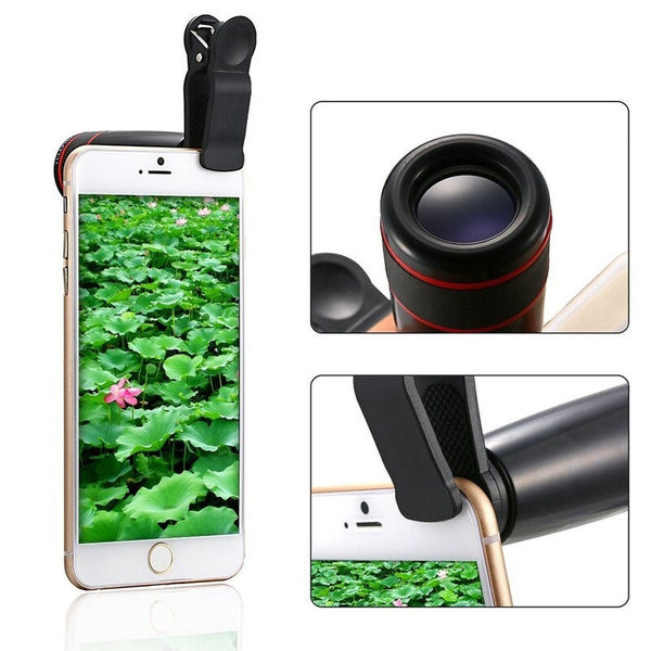 10Pcs 12X Universal Mobile Phone Lens Kits Black