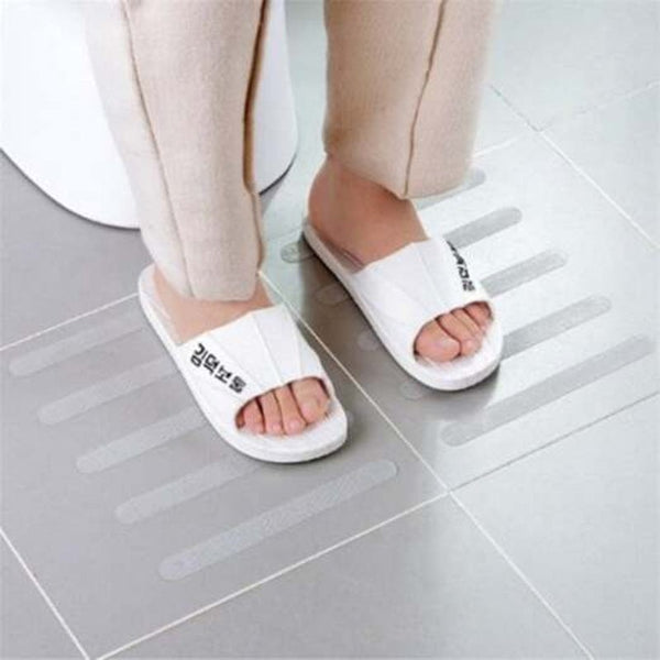 10Pcs Bathroom Bathtub Staircase Transparent Anti Skid Slip Safe Tape Natural White Set Non Slip Appliqués & Mats