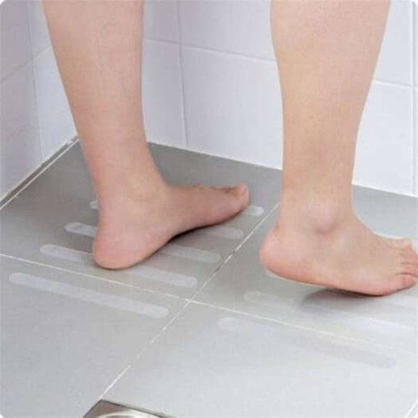 10Pcs Bathroom Bathtub Staircase Transparent Anti Skid Slip Safe Tape Natural White Set Non Slip Appliqués & Mats