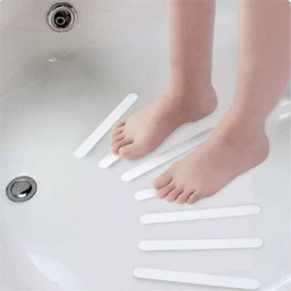 10Pcs Bathroom Bathtub Staircase Transparent Anti Skid Slip Safe Tape Natural White Set Non Slip Appliqués & Mats