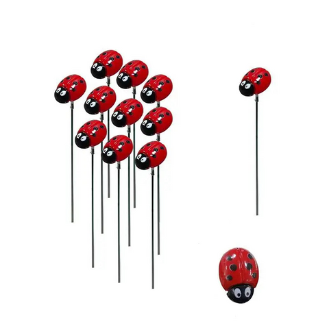 10Pcs Ladybug Insect Stakes Flower Pots Garden Yard Plant Decorations Ornaments Ornaments & Statues