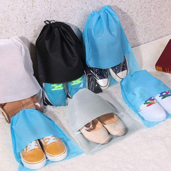 Shoe Organisers 10Pcs Drawstring Storage Bag With See Through Shoe Bags
