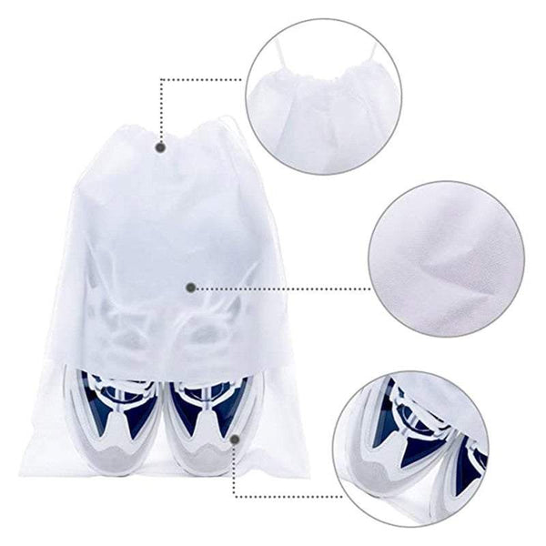 Shoe Organisers 10Pcs Drawstring Storage Bag With See Through Shoe Bags