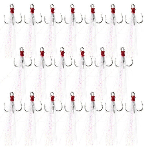 10Pcs Feather Fishing With Luminous Hooks