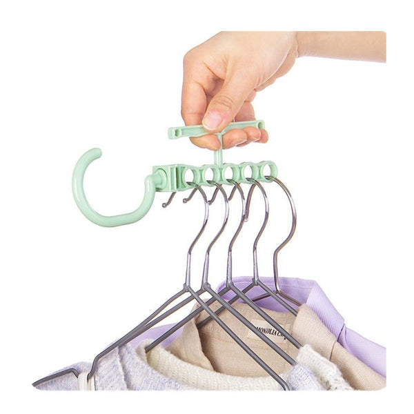 10Pcs Five Hole Clothes Hanger Space Saving Organizer Multi Function Magic Drying Racks Wardrobe Scarf Storage