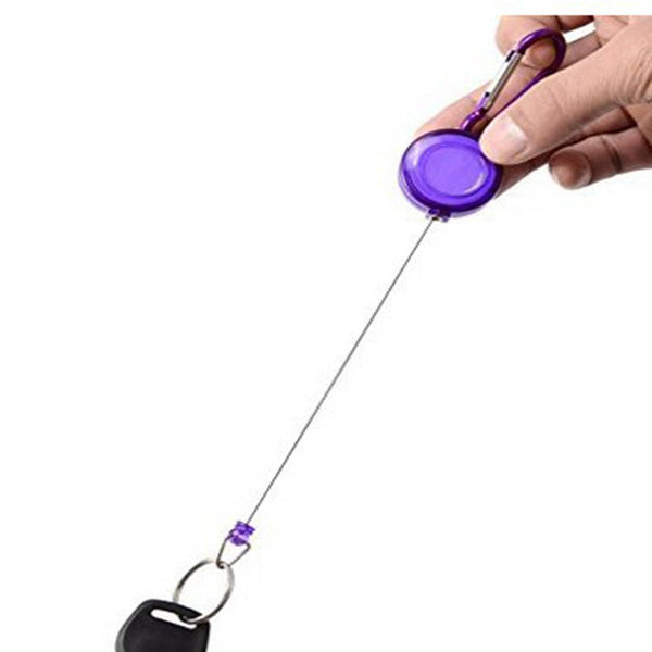 10Pcs Id Card Key Chain Office Cord Reel Lanyard Clip Ring Retract Pull Name Tag Recoil Badge Belt Rope Holder Keyring Keychain