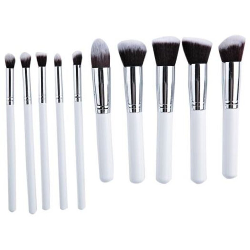 10Pcs Makeup Cosmetics Liquid Foundation Blending Brush Set Grey Brushes
