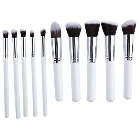 10Pcs Makeup Cosmetics Liquid Foundation Blending Brush Set Grey Brushes
