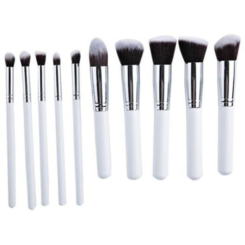 10Pcs Makeup Cosmetics Liquid Foundation Blending Brush Set Grey