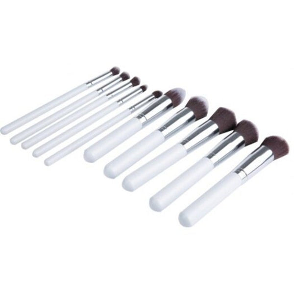 10Pcs Makeup Cosmetics Liquid Foundation Blending Brush Set Grey Brushes