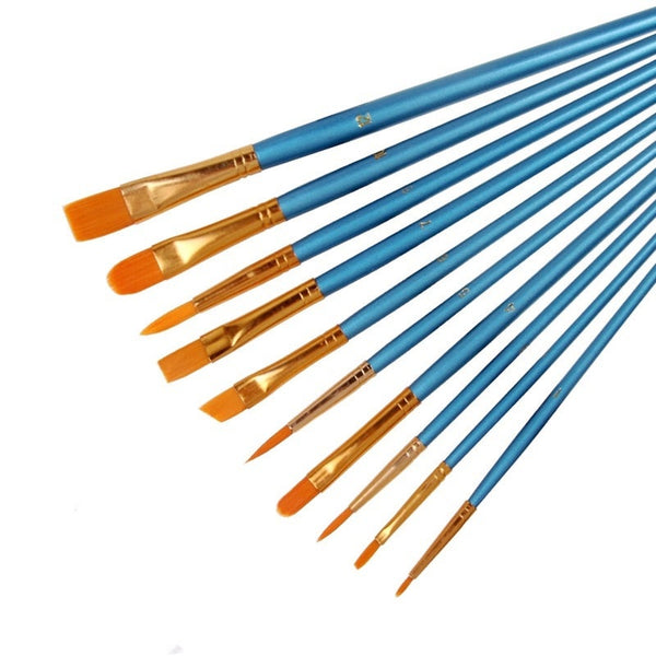 10Pcs Miniature Detail Paint Brush Set Quality Nylon Soft Finest Brushespen For Oil Drawing Acrylic Watercolor Model Airplane Artists Brushes