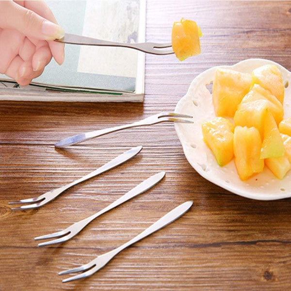 Decorative Tableware 10Pcs Or 20Pcs Mini Stainless Steel Fruit Dessert Salad Forks