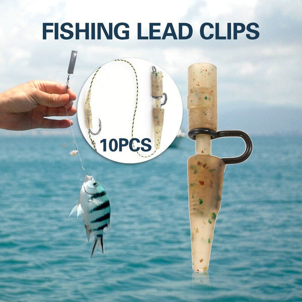 10Pcs Safety Lead Clips Set With Pins Tail Rubber Tube Quick Change Swivel Snap Connector Carp Fishing Equipment Tackle Accessories 2