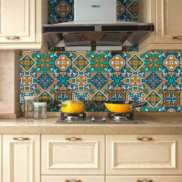 Wall Stickers Tile Stickers Moroccan Style Wall 10Pcs / Set Self Adhesive Home Dcor 15X15cm