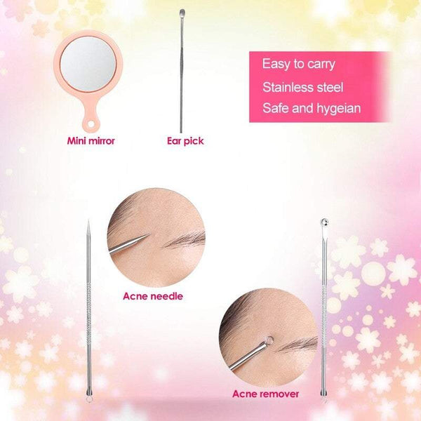 Eye Care 10Pcs Eyebrow Tools Kit Tweezers Razor Curler Mirror Earpick Acne Pin Eyebrow Liner & Definition