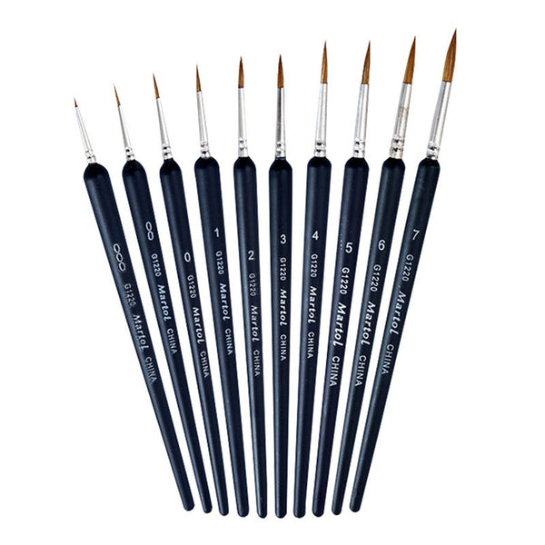 10Pcsset Premium Quality Paint Brush Set Weasel Hair Miniature Hook Line Pen For Detail Art Painting Nail Drawing Artists Brushes