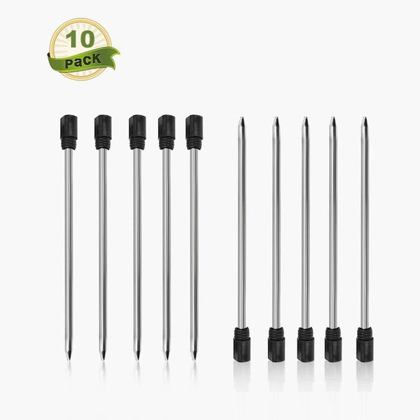 10Pcs Tactical Pen Refills Black Roller Ball Pens & Writing Instruments