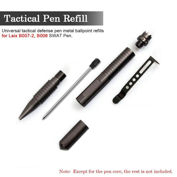 10Pcs Tactical Pen Refills Black Roller Ball