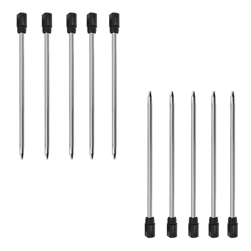 10Pcs Tactical Pen Refills Black Roller Ball Pens & Writing Instruments