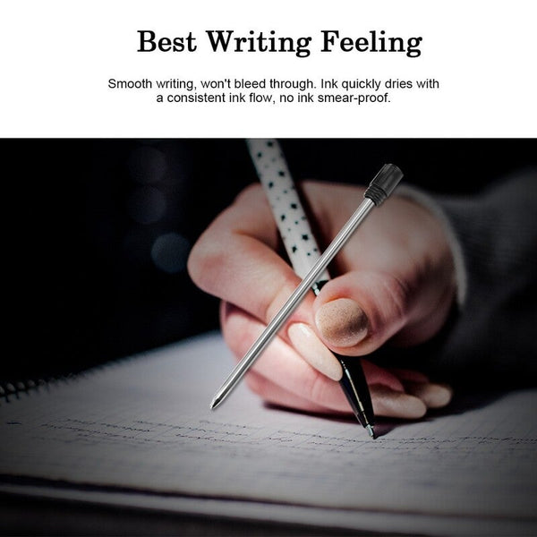 10Pcs Tactical Pen Refills Black Roller Ball Pens & Writing Instruments