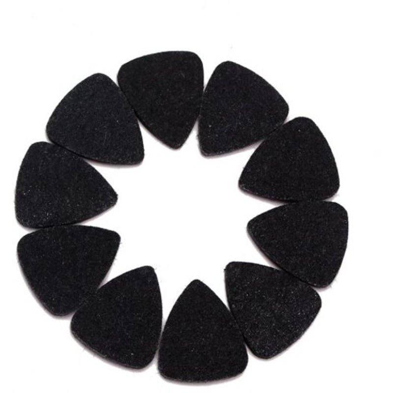 10Pcs Wool Felt Guitar Pick Up Black Guitar Accessories