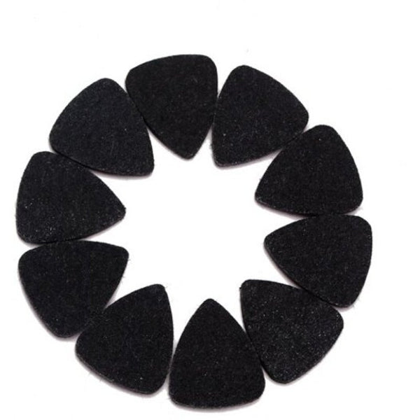 10Pcs Wool Felt Guitar Pick Up Black Guitar Accessories