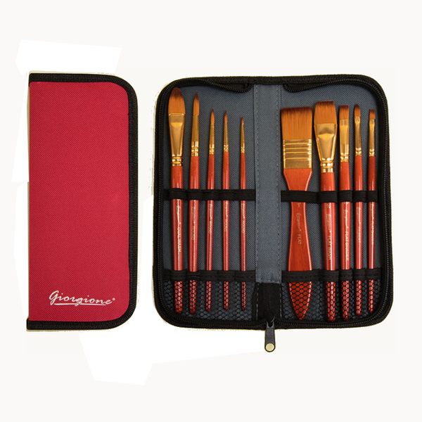 10Pcs Nylon Paint Brush Watercolor Oil Painting Acrylic Multi Function With Bag Artists Brushes