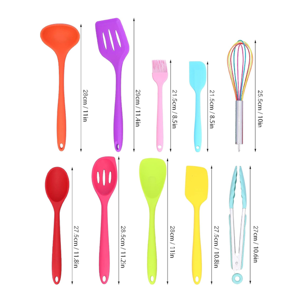10Pcs Silicone Utensil Set Cooking Tools Heat Resistant Household Kitchen
