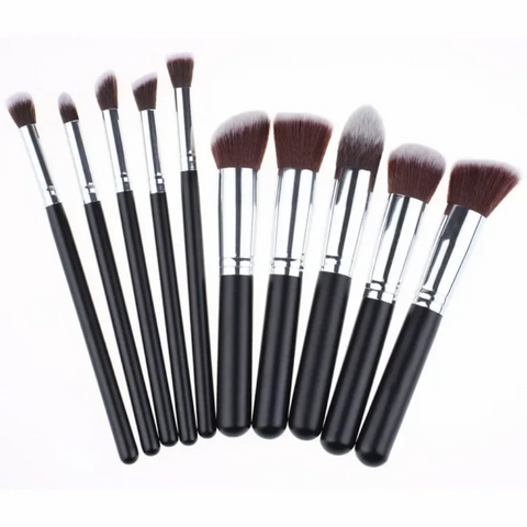 Brushes 10Pcs Synthetic Makeup Brush Set Cosmetics Foundation Blending Blush Tool