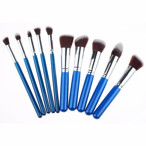 10Pcs Synthetic Makeup Brush Set Cosmetics Foundation Blending Blush Tool Brushes