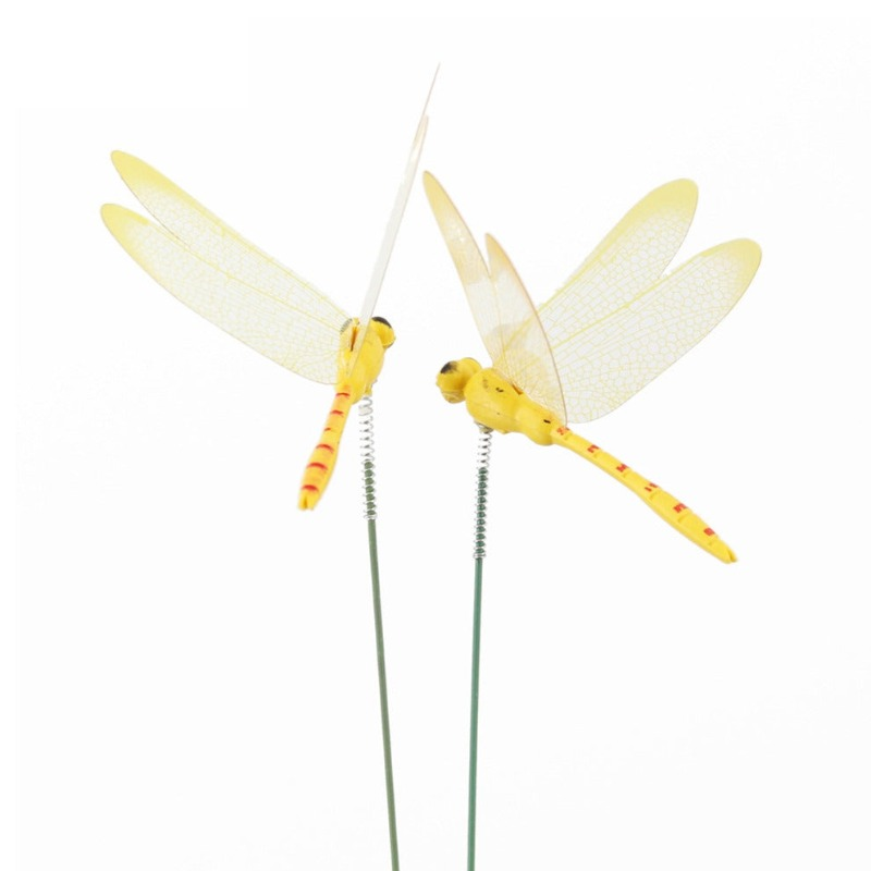 10 Artificial Simulation Dragonfly Stakes Outdoor Garden Yard Lawn Decoration