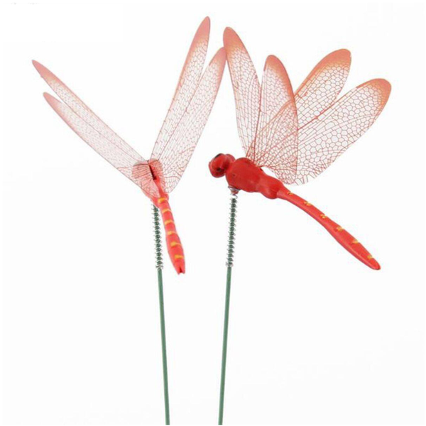 10 Artificial Simulation Dragonfly Stakes Outdoor Garden Yard Lawn Decoration