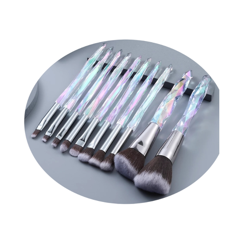10Pcs Crystal Pro Makeup Brushes Set Beauty Tools