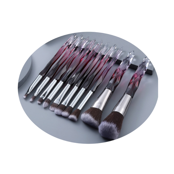 10Pcs Crystal Pro Makeup Brushes Set Beauty Tools